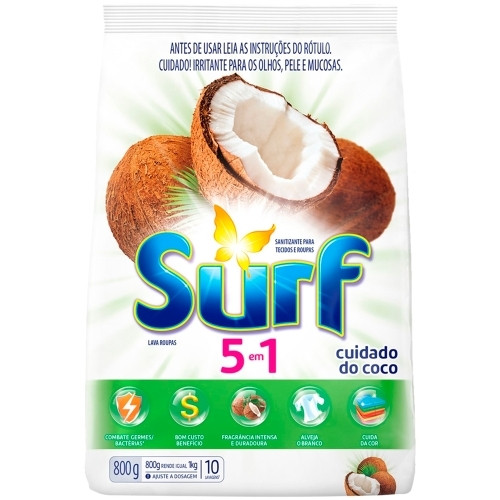 Detalhes do produto Lava Roupa Po Surf Pc 800Gr Unilever Cuidado Coco