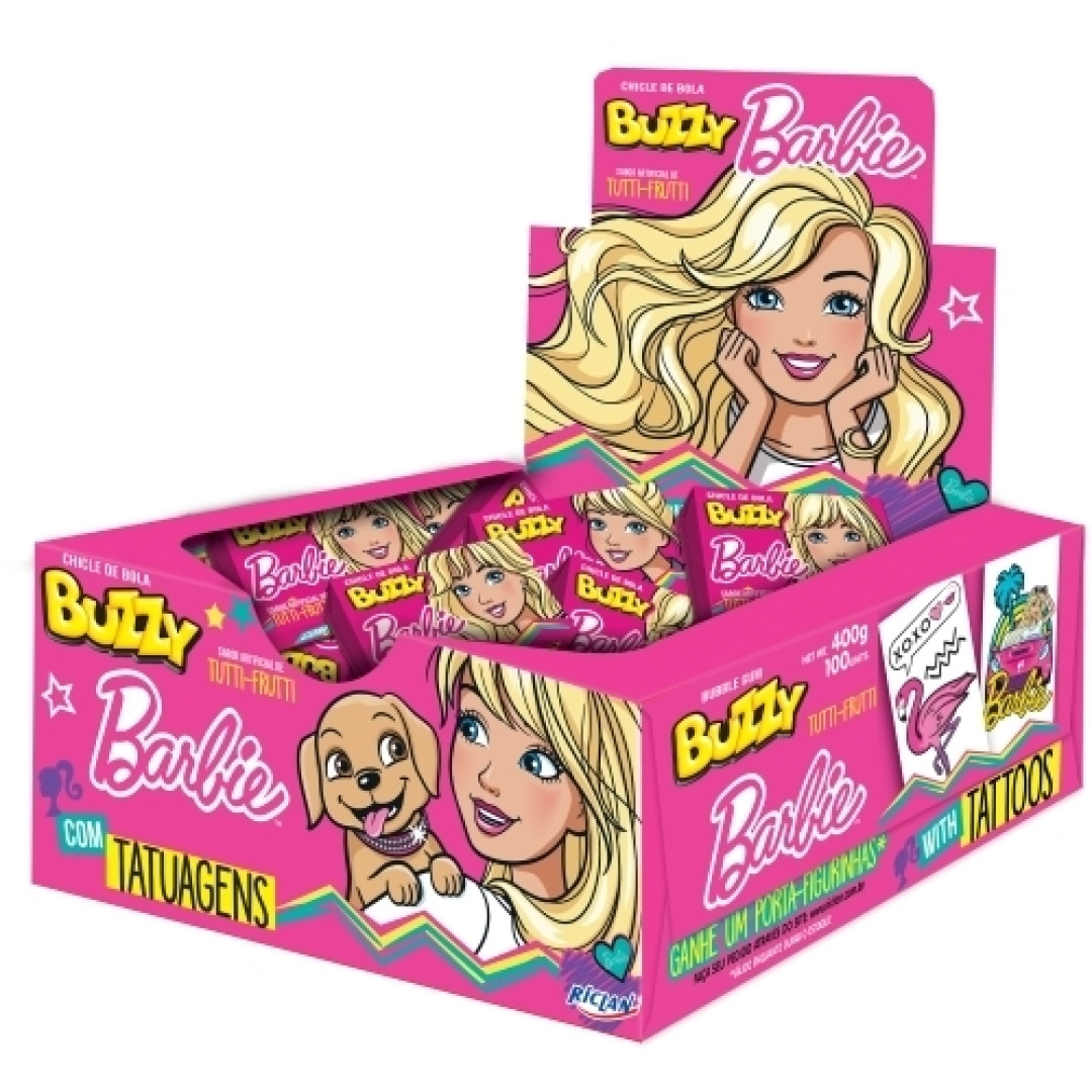 Detalhes do produto Chicle Buzzy Barbie 100Un Riclan Tutti Frutti