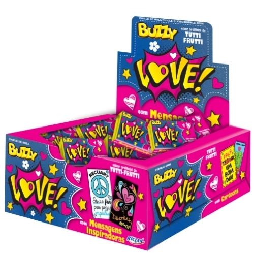 Detalhes do produto Chicle Buzzy Love 100Un Riclan Tutti Frutti