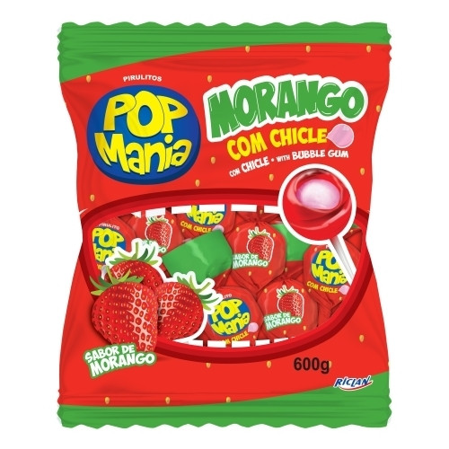 Detalhes do produto Pirl Chicle Pop Mania 50Un Riclan Morango