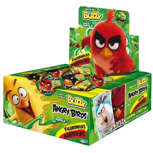 Detalhes do produto Chicle Buzzy Angry Birds 100Un Riclan Hortela