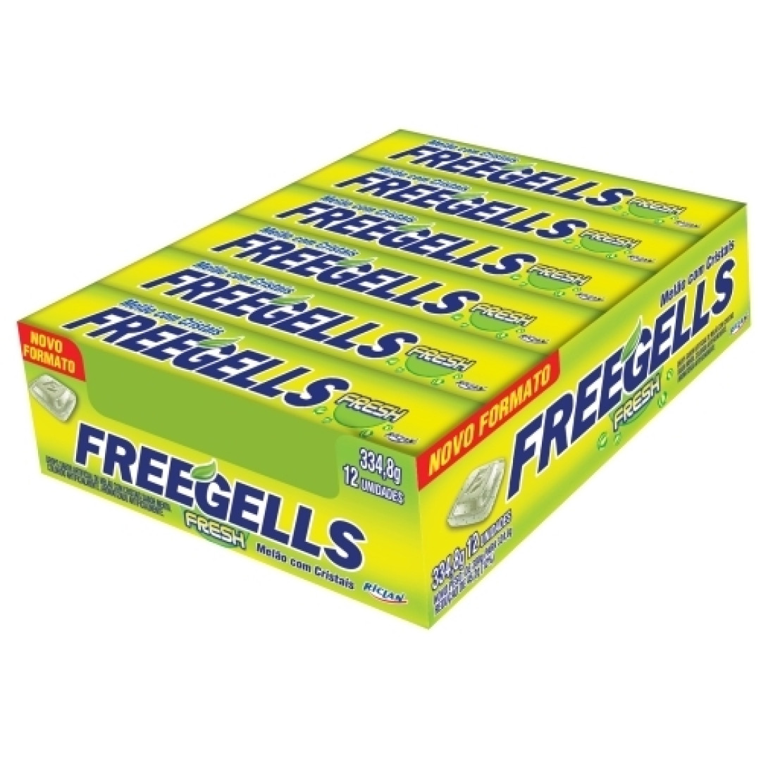 Detalhes do produto Drops Freegells Fresh 12Un Riclan Melao.menta