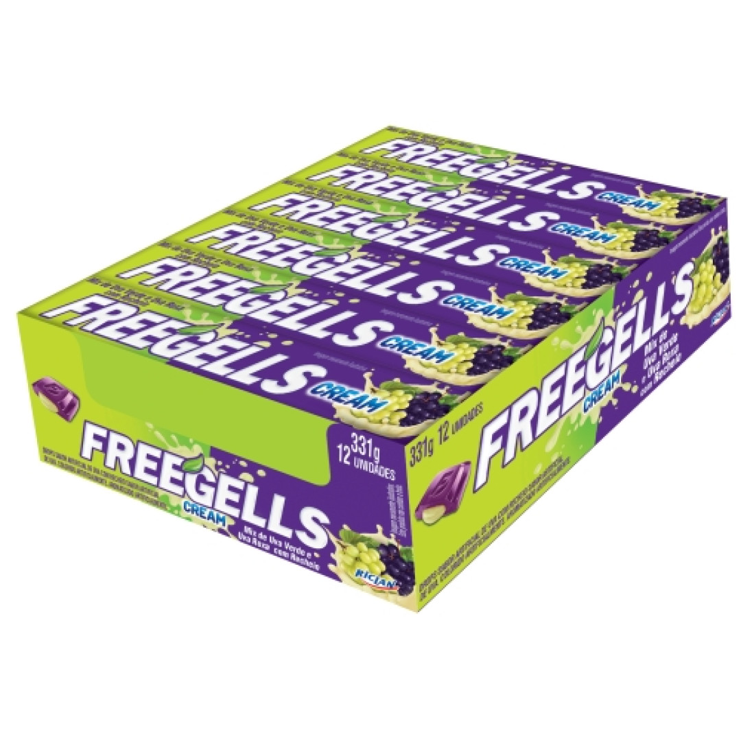 Detalhes do produto Drops Freegells Cream 12Un Riclan Uva