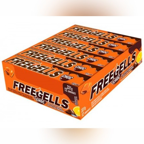 Detalhes do produto Drops Freegells 12Un Riclan Laranja.chocola