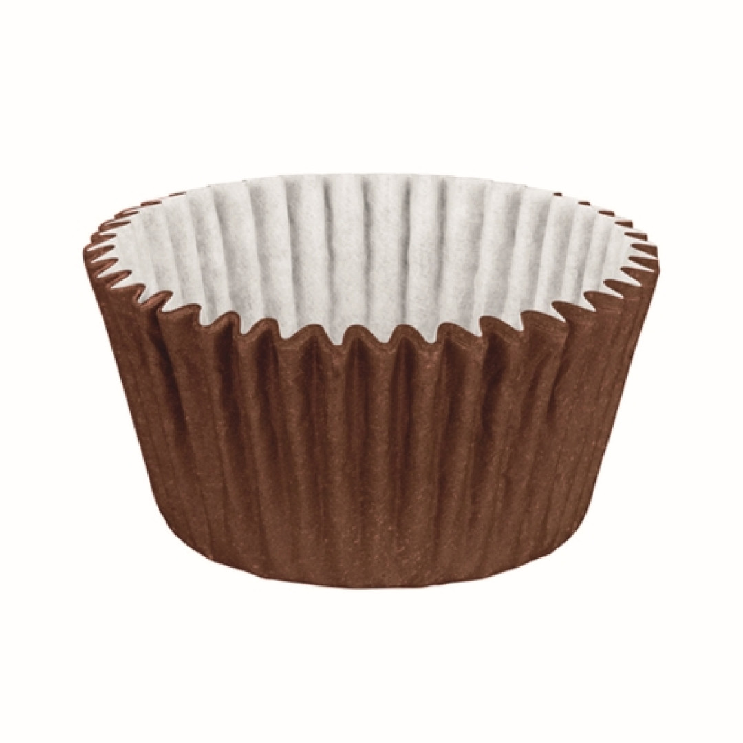 Detalhes do produto X Forminha Cupcake Papel 45Un Regina  Marrom