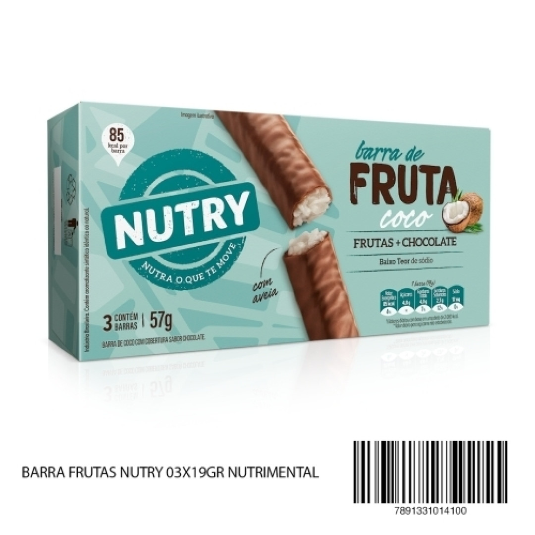 Detalhes do produto Barra Frutas Nutry 03X19Gr Nutrimental Coco