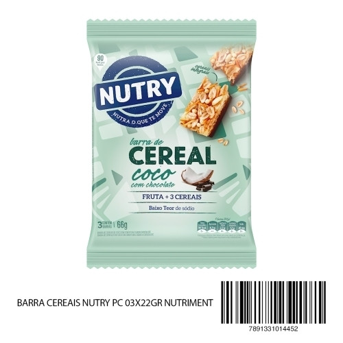 Detalhes do produto Barra Cereais Nutry Pc 03X22Gr Nutriment Coco.choc