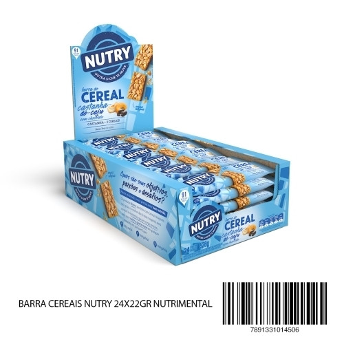 Detalhes do produto Barra Cereais Nutry 24X22Gr Nutrimental Cast Caju Choc
