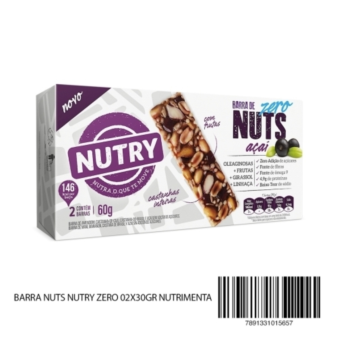 Detalhes do produto Barra Nuts Nutry Zero 02X30Gr Nutrimenta Acai