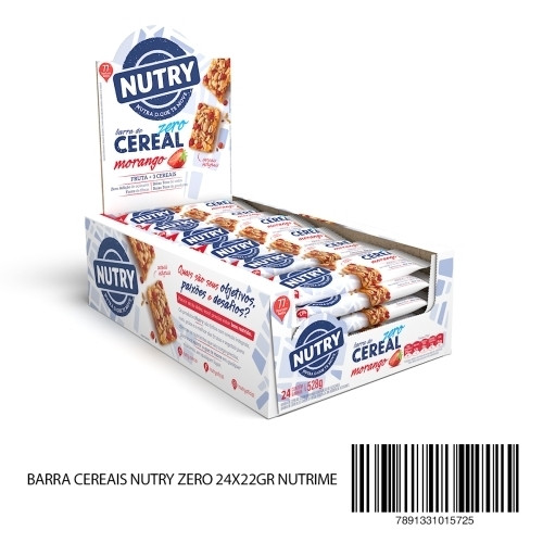 Detalhes do produto Barra Cereais Nutry Zero 24X22Gr Nutrime Morango