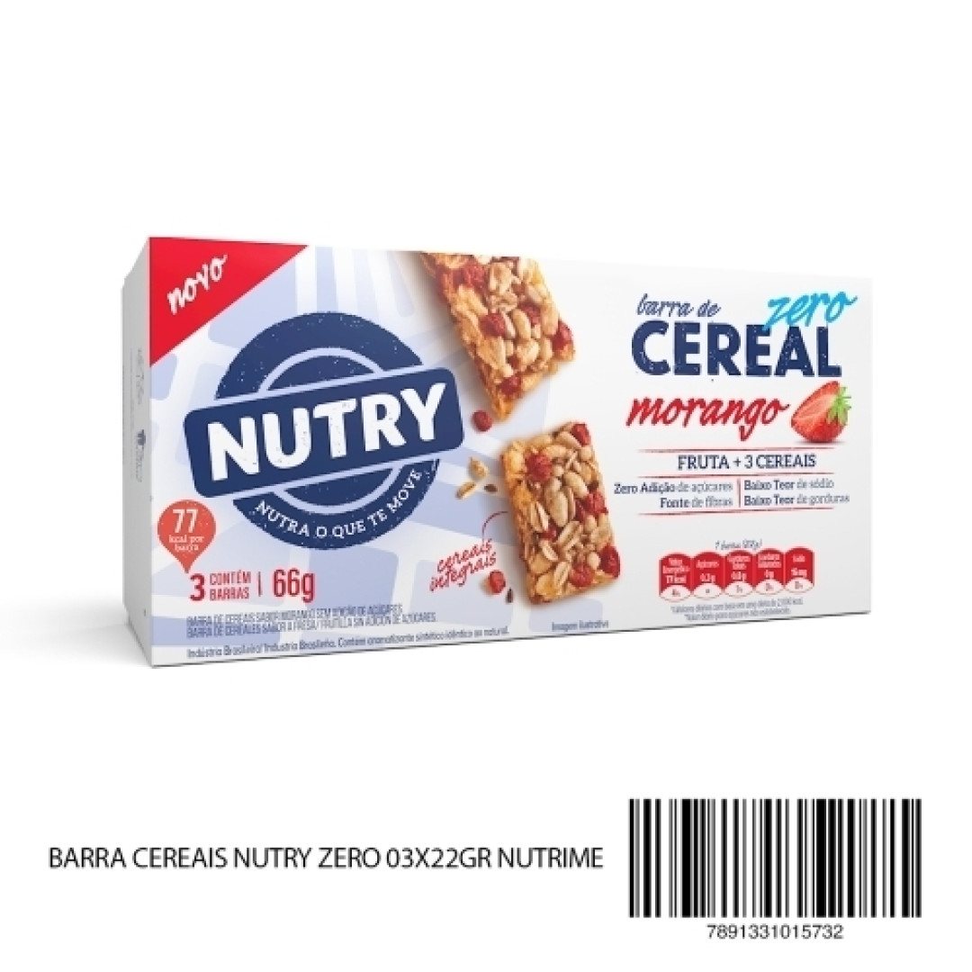 Detalhes do produto Barra Cereais Nutry Zero 03X22Gr Nutrime Morango