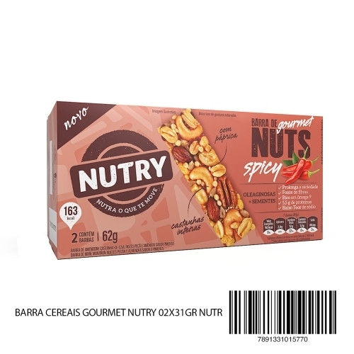 Detalhes do produto Barra Cereais Gourmet Nutry 02X31Gr Nutr Pimenta