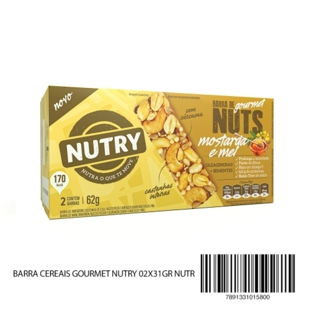 Detalhes do produto Barra Cereais Gourmet Nutry 02X31Gr Nutr Mostarda.mel