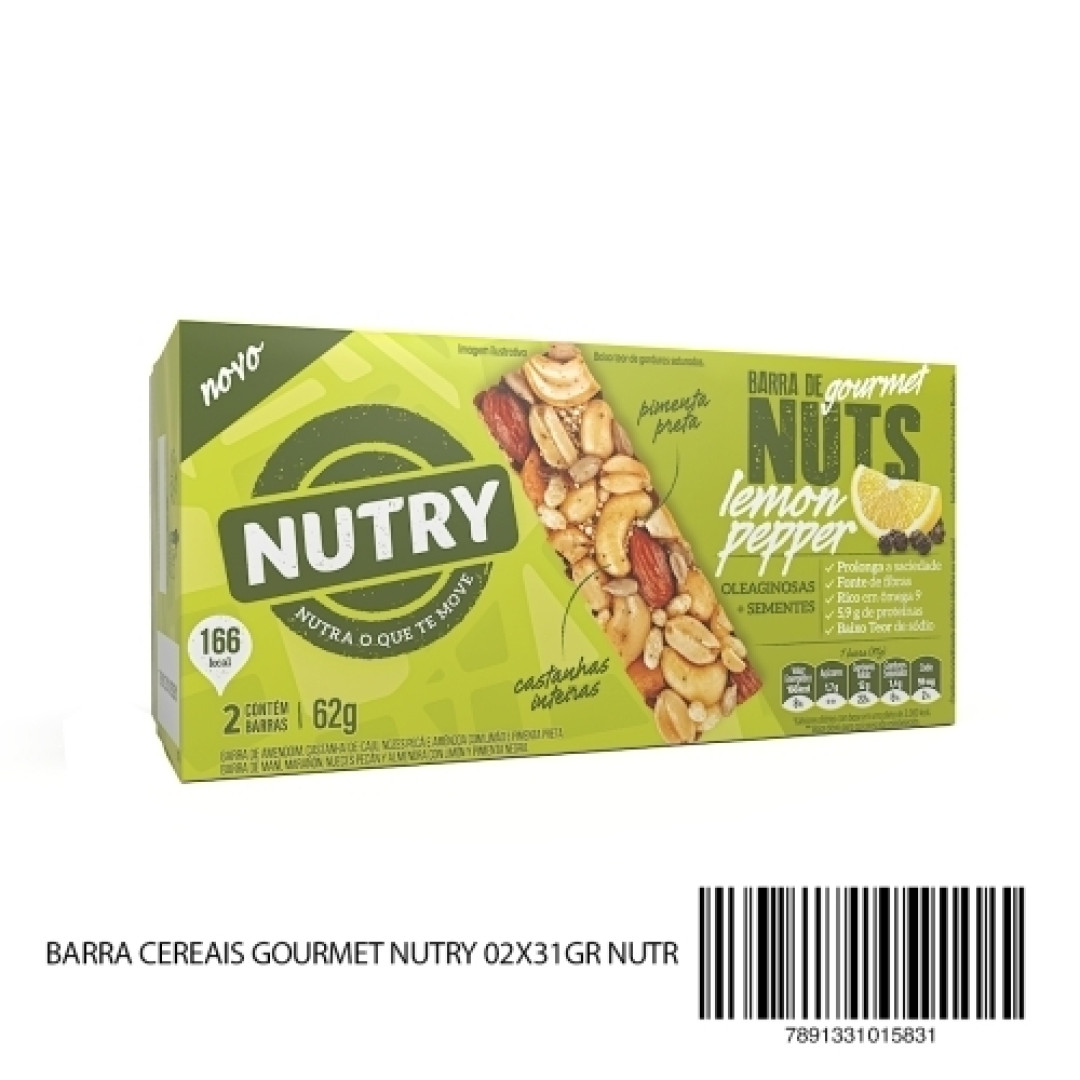 Detalhes do produto Barra Cereais Gourmet Nutry 02X31Gr Nutr Limao.pimenta