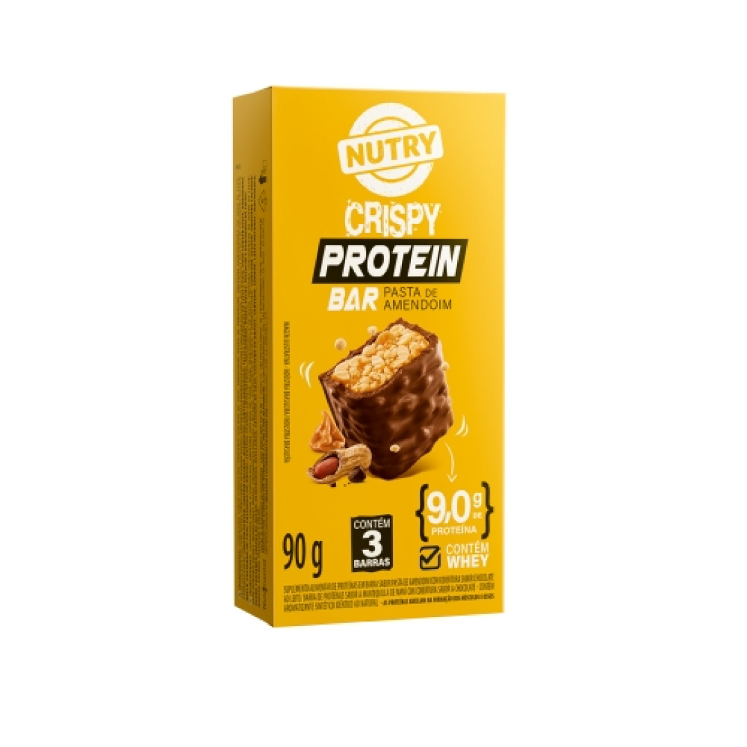 Detalhes do produto Barra Proteina Crispy 03X30Gr Nutry Pasta Amendoim