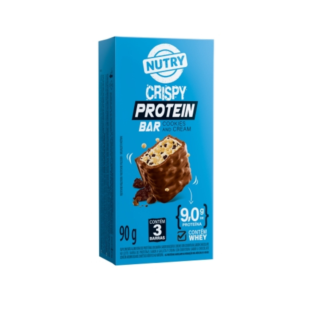 Detalhes do produto Barra Proteina Crispy 03X30Gr Nutry Cookies Cream