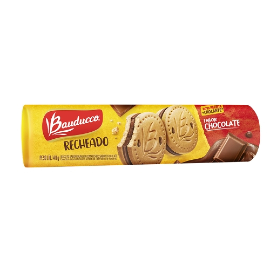 Detalhes do produto Bisc Rech Gulosos 140Gr Bauducco Chocolate
