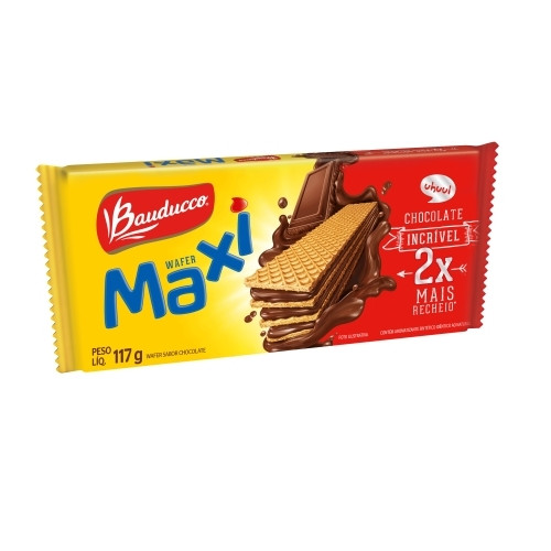 Detalhes do produto Bisc Wafer Maxi 117Gr Bauducco Chocolate