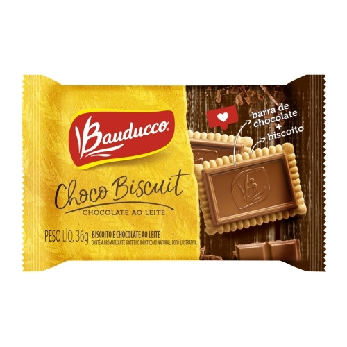 Detalhes do produto Bisc Choco Biscuit 36Gr Bauducco Leite
