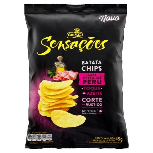 Detalhes do produto Batata Chips Sensacoes 45Gr Elma Chips Peito Peru