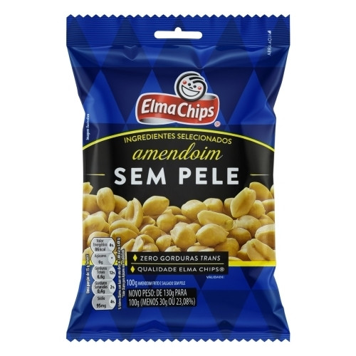 Detalhes do produto Amendoim Sem Pele 100Gr Elma Chips Salgado