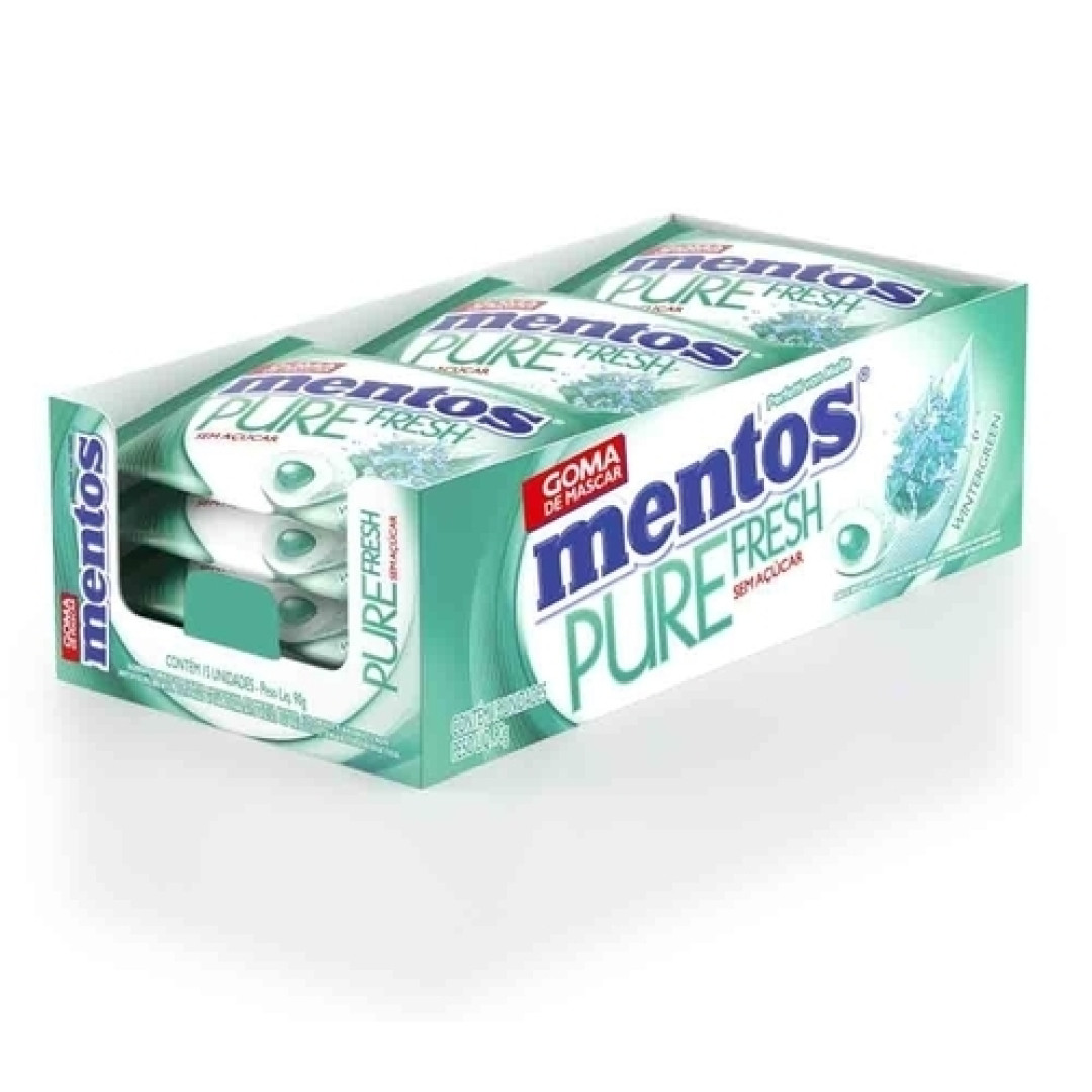 Detalhes do produto Chicle Mentos Pure Fresh Sache 15Un 90Gr Wintergreen
