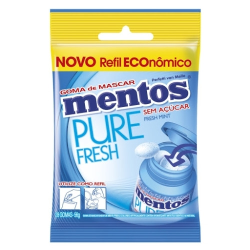 Detalhes do produto Chicle Mentos Pure Fresh Refil 56Gr Van Menta