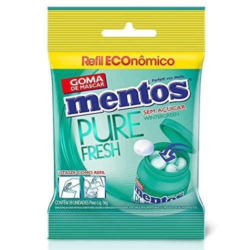 Detalhes do produto Chicle Mentos Pure Fresh Refil 56Gr Van Menta Verde