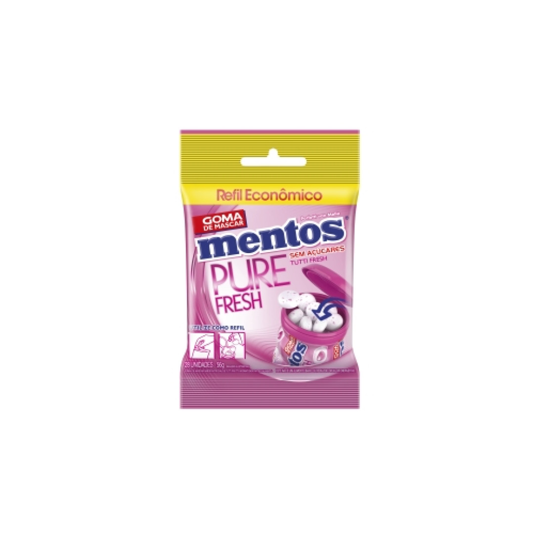 Detalhes do produto Chicle Mentos Pure Fresh 56Gr Van Melle Tutti Frutti