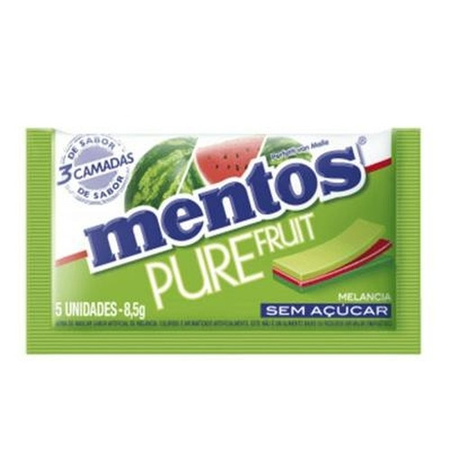 Detalhes do produto Chicle Mentos Pure Fruit 3 Camadas 15Un Melancia