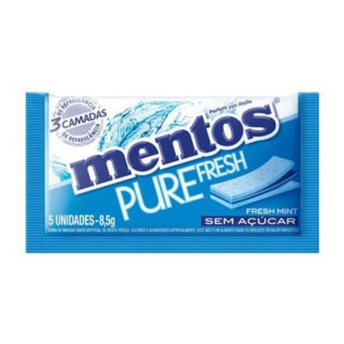 Detalhes do produto Chicle Mentos Pure Fresh 3 Camadas 15Un Menta