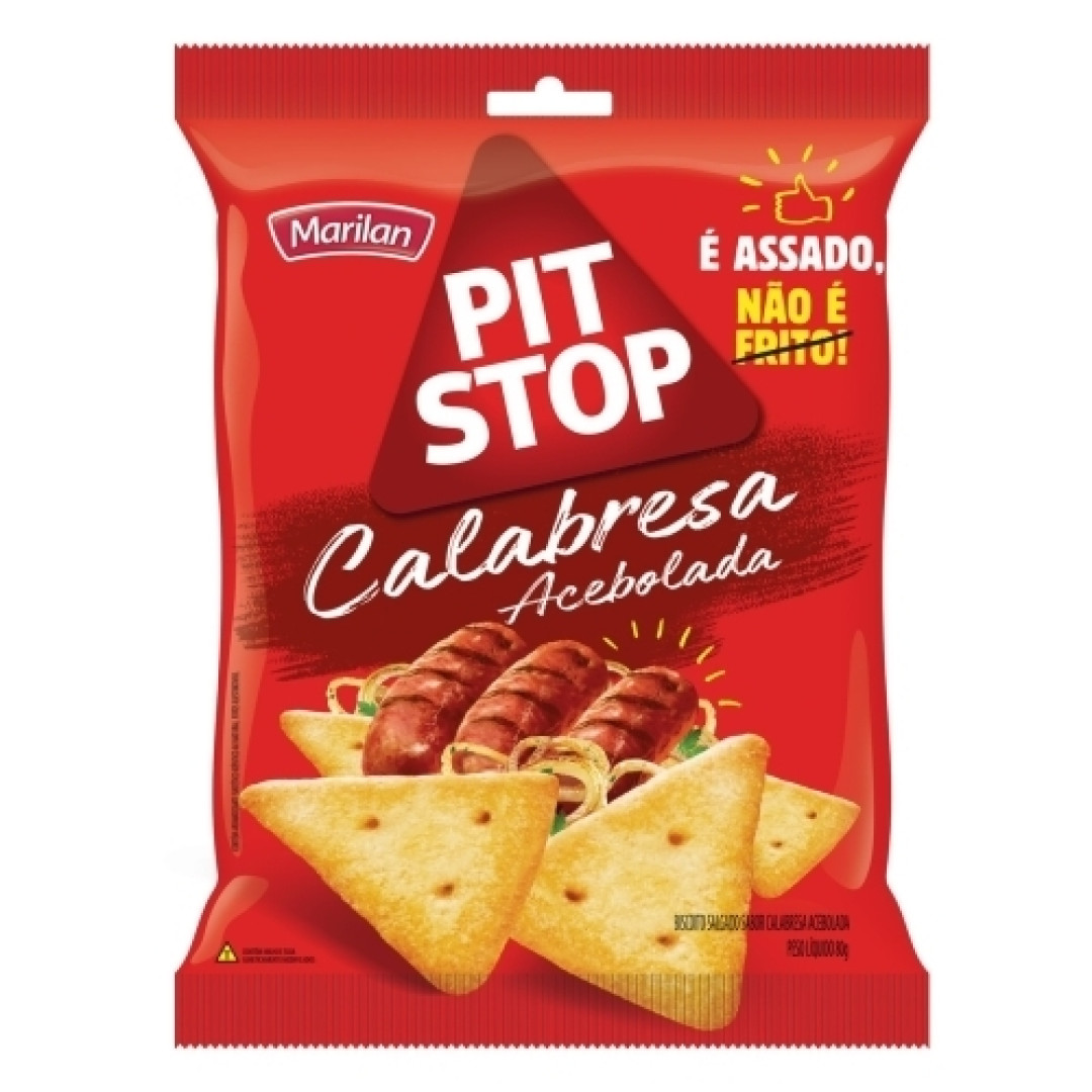 Detalhes do produto Bisc Snack Pit Stop 80Gr Marilan  Calabresa Acebo