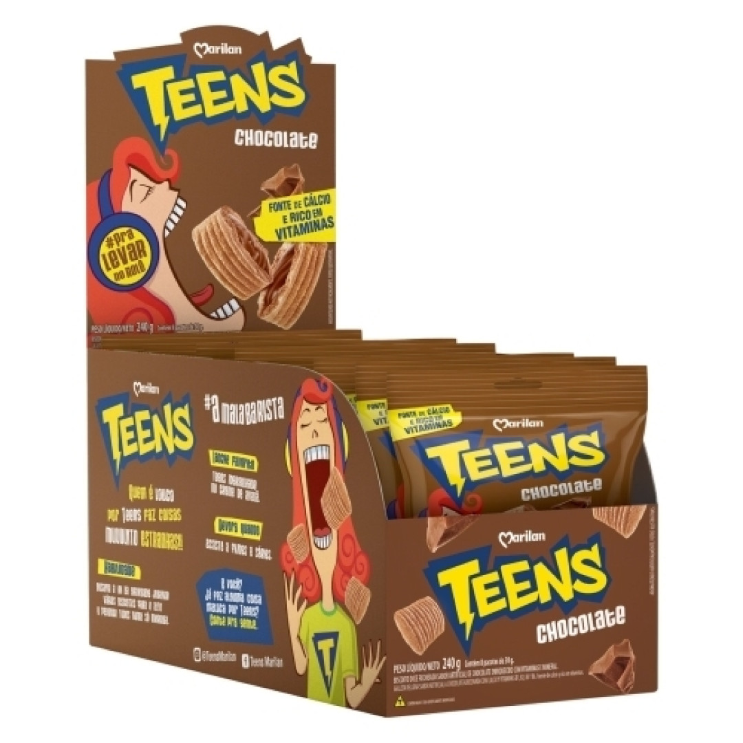 Detalhes do produto Bisc Teens 8X30Gr Marilan Chocolate