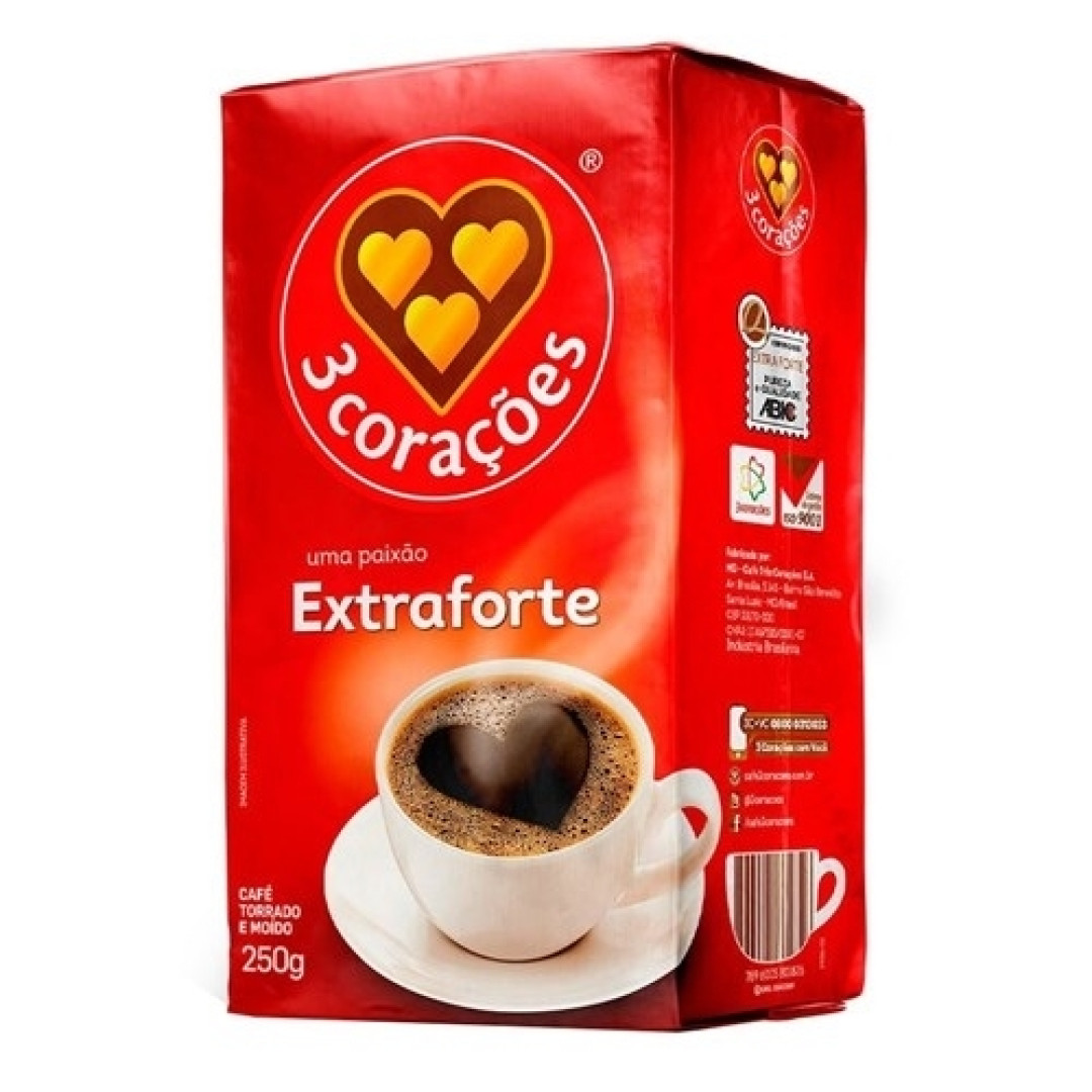 Detalhes do produto Cafe Torr/moido Vacuo 250Gr Tres Coracoe Extra Forte