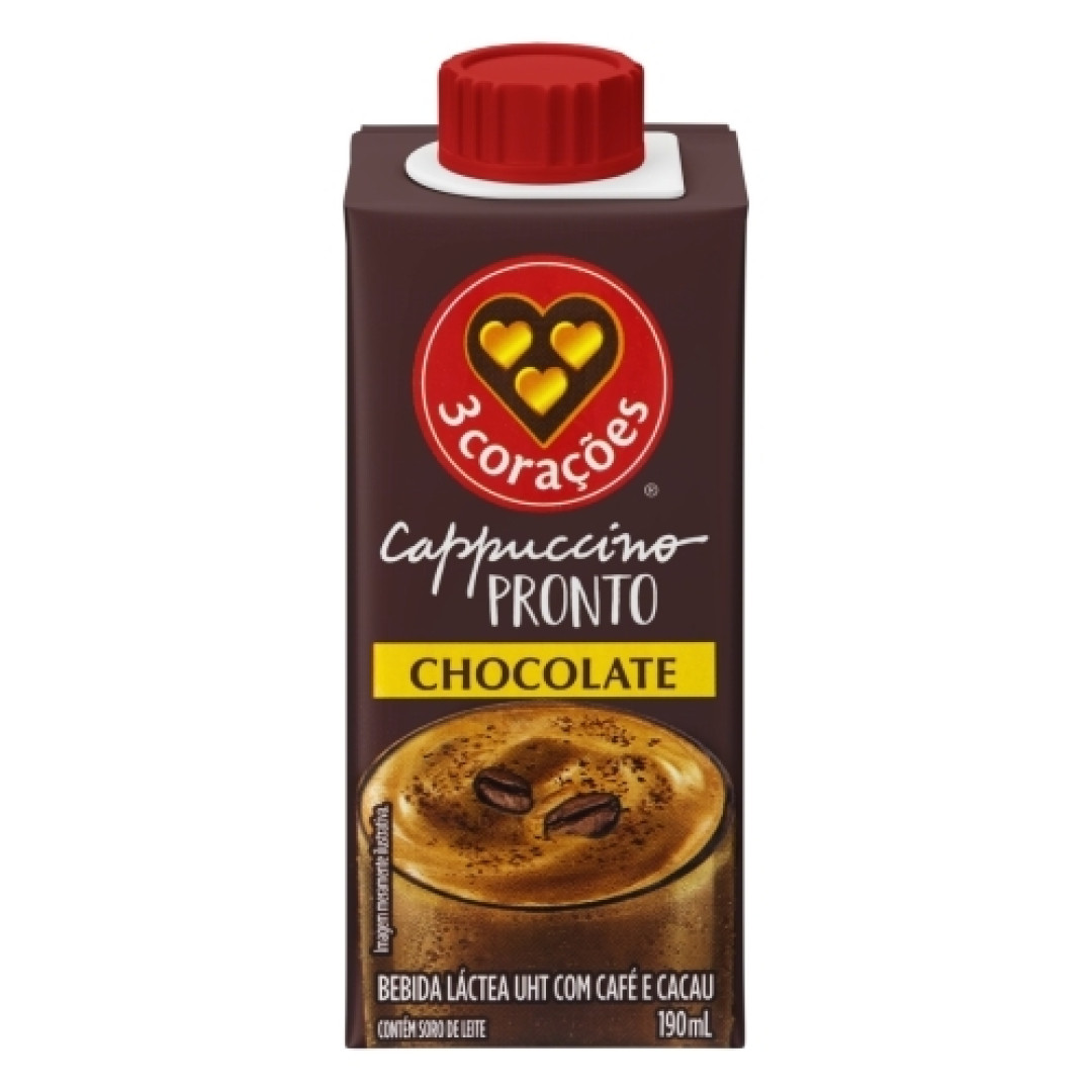 Detalhes do produto Bebida Lactea Cappuccino 190Ml Tres Cora Chocolate