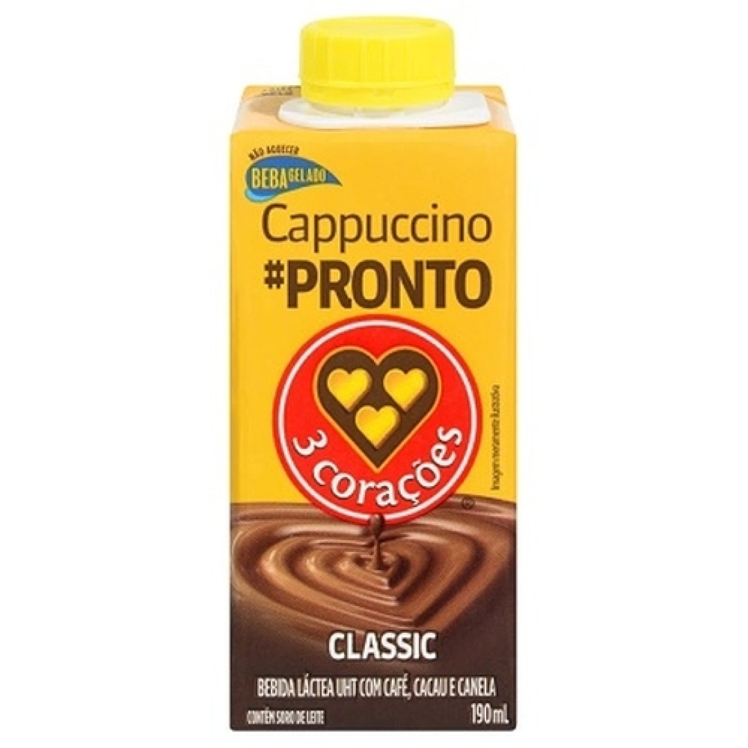 Detalhes do produto Bebida Lactea Cappuccino 190Ml Tres Cora Classic