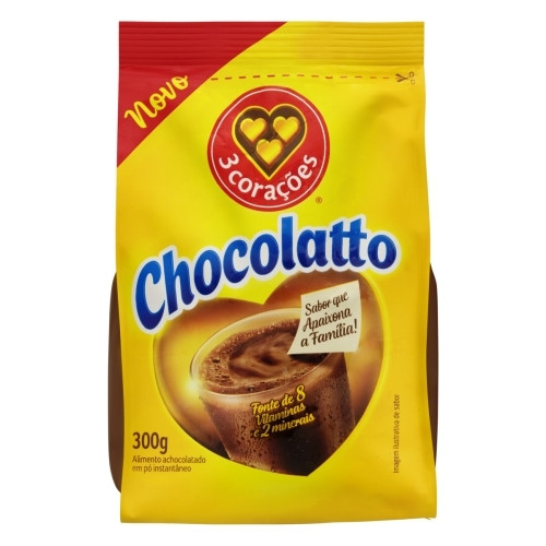 Detalhes do produto Achoc Po Chocolatto 300Gr Tres Coracoes Chocolate