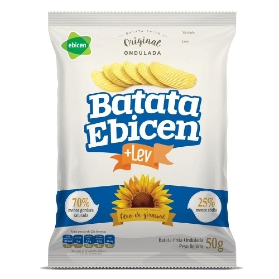 Detalhes do produto Batata Chips Pc 50Gr Mais Lev Ebicen Original