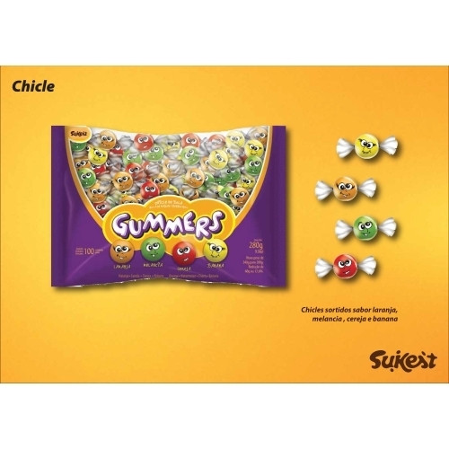 Detalhes do produto Chicle Gummers Pc 100Un Sukest Frutas