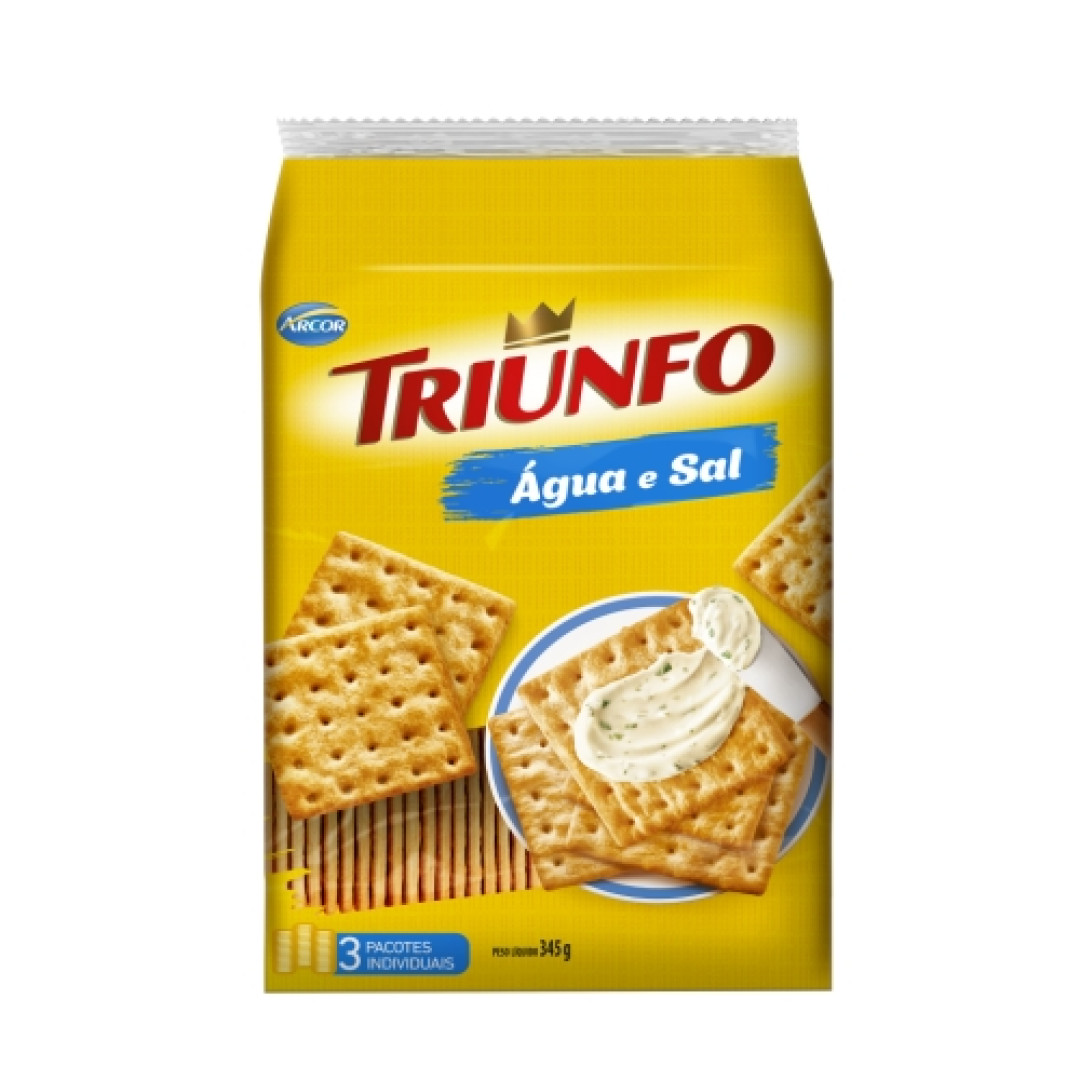 Detalhes do produto Bisc Agua E Sal Triunfo 345Gr Arcor .