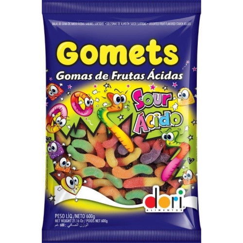 Detalhes do produto Goma Gomets Minhoca Frutas 600Gr Dori Citrico
