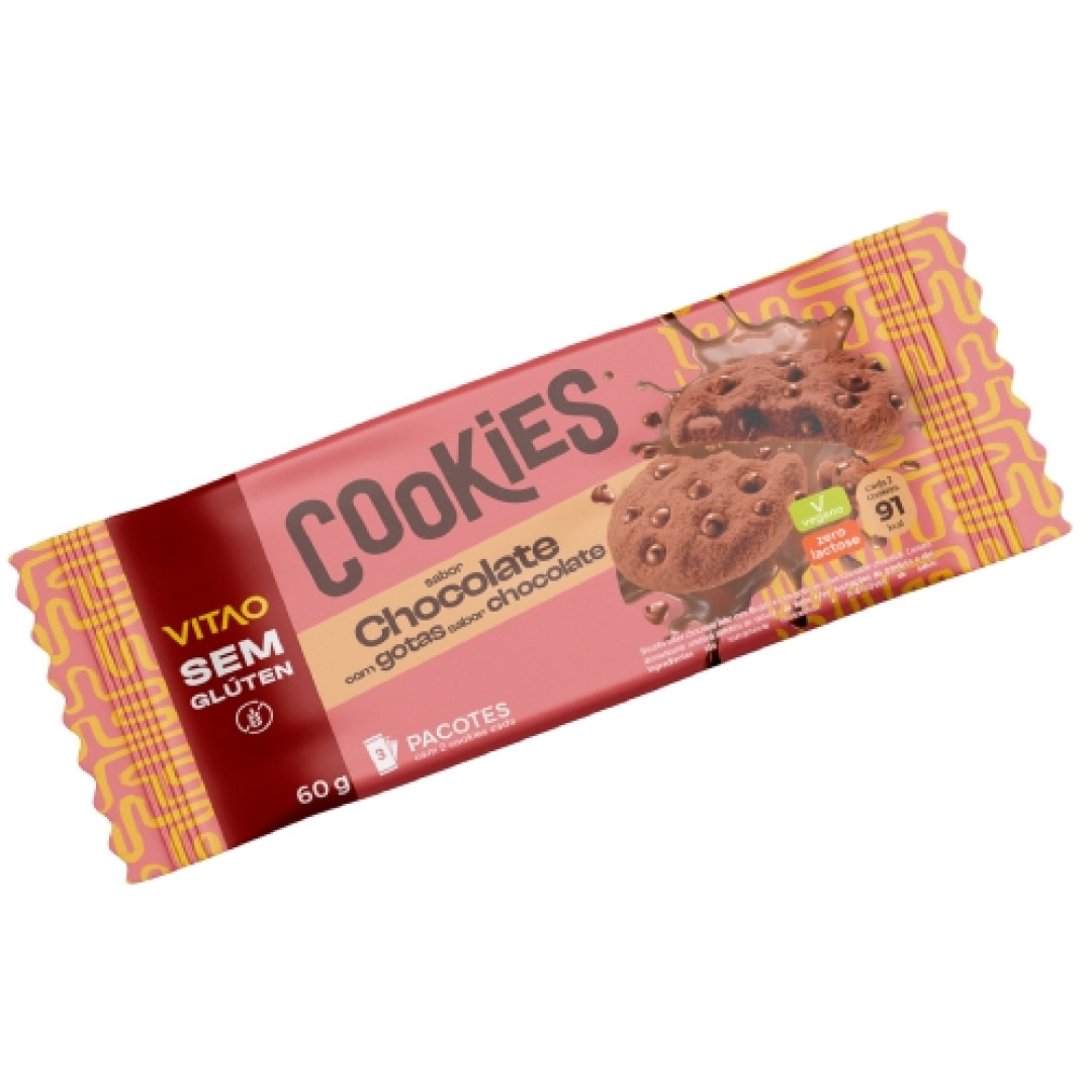 Detalhes do produto Bisc Cookies Sem Gluten 60Gr Vitao Chocolate