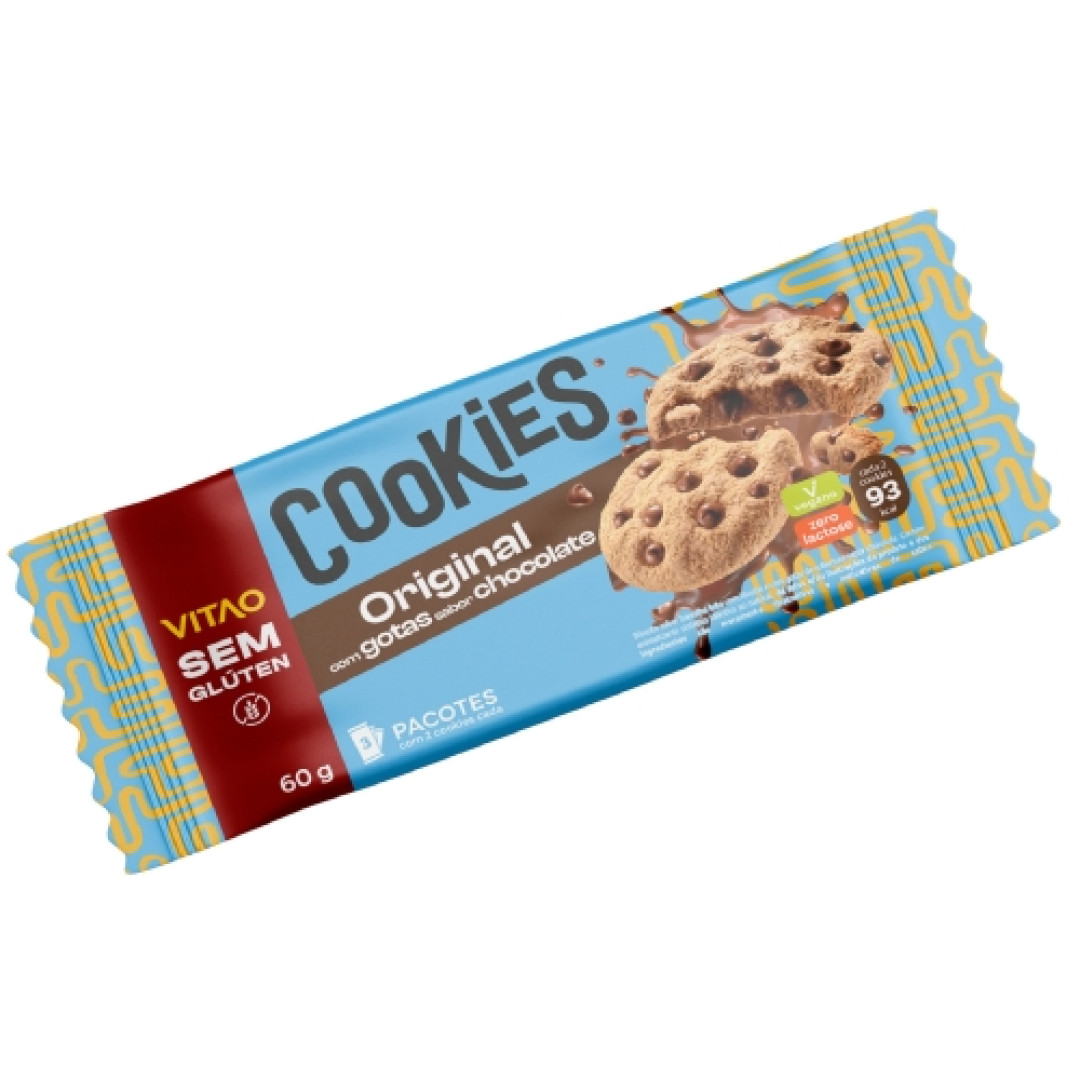 Detalhes do produto Bisc Cookies Gotas Sem Gluten 60Gr Vitao Tradicional