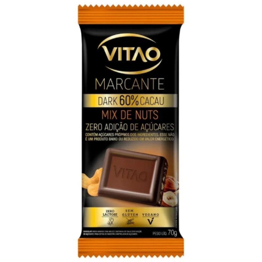 Detalhes do produto Choc 60% 70Gr Vitao Mix Nuts