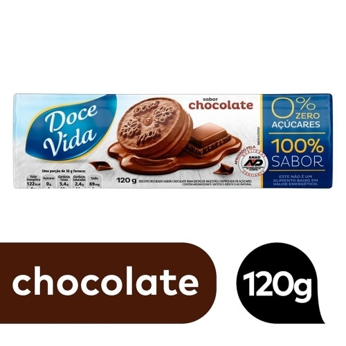 Detalhes do produto Bisc Rech Doce Vida Zero 120Gr Mabel Chocolate