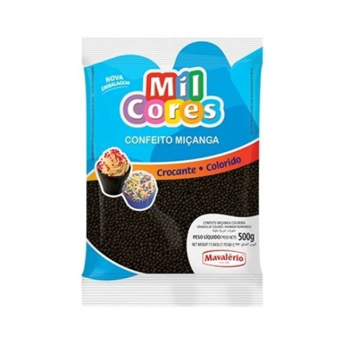 Detalhes do produto Conf Micanga N.0 500Gr Mil Cores Mavaler Preto