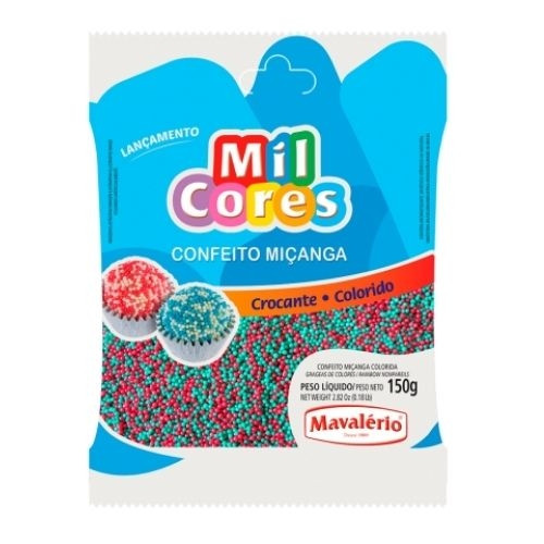 Detalhes do produto Conf Micanga N.0 150Gr Mil Cores Mavaler Verde.verm