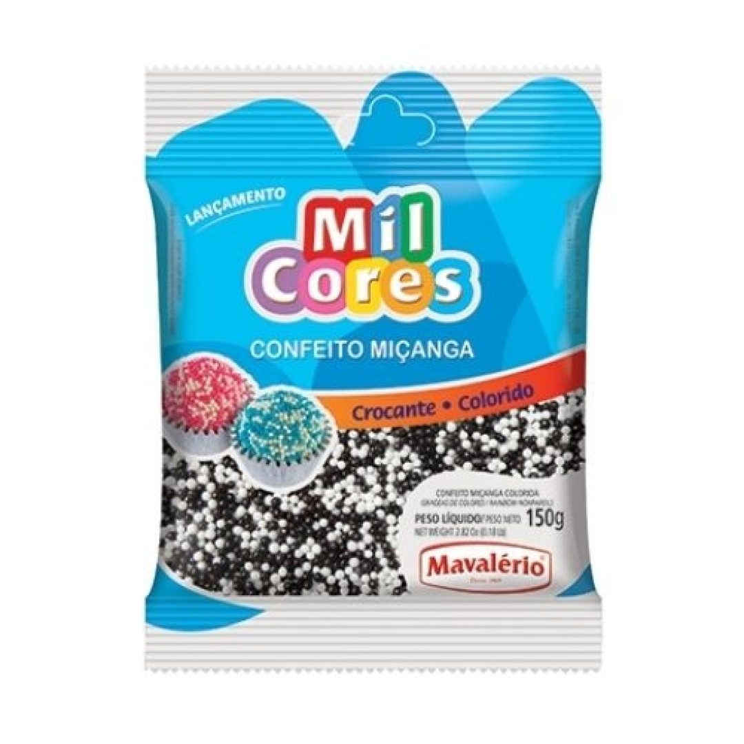 Detalhes do produto Conf Micanga N.0 150Gr Mil Cores Mavaler Branco.preto