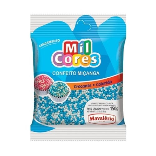 Detalhes do produto Conf Micanga N.0 150Gr Mil Cores Mavaler Branco.azul
