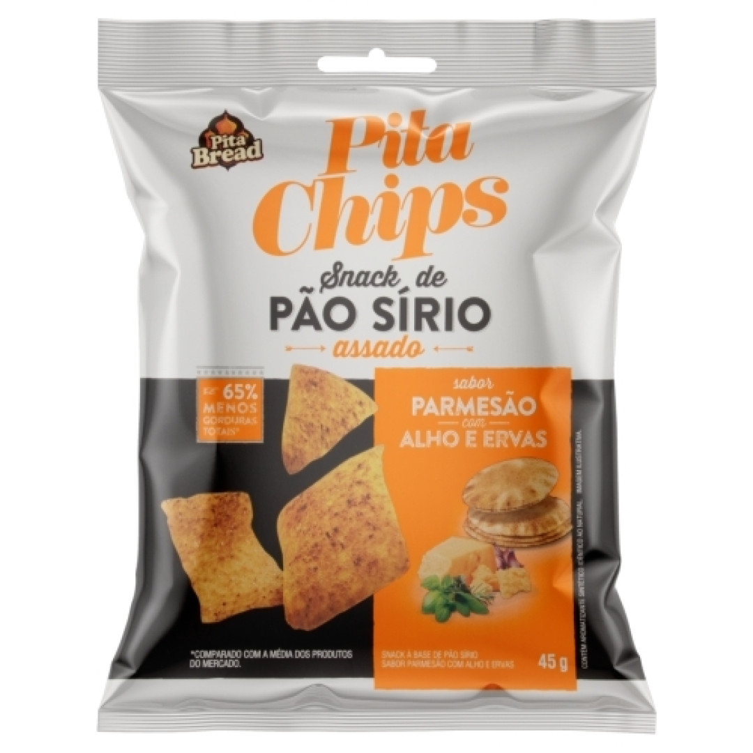 Detalhes do produto Snack Pao Sirio Pita Chips 45Gr Quantum  Parmes.alho.erv